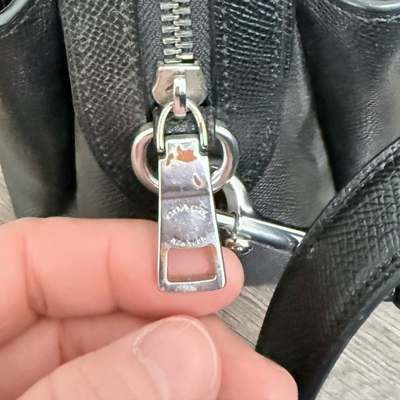 Coach Black Textured Satchel - Picture 5 of 6